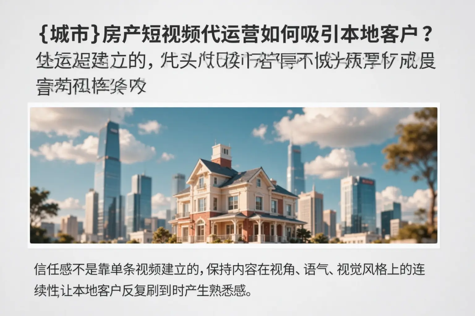 卢氏房产短视频代运营如何吸引本地客户？
